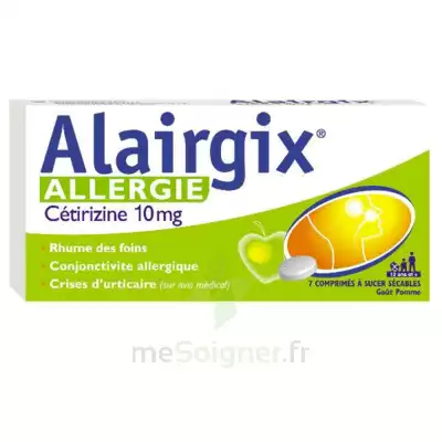 Alairgix Allergie Cetirizine 10 Mg Comprimés à Sucer Séc Plq/7 à BRUGUIERES